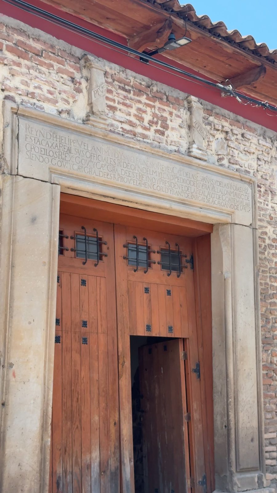 La puerta de la Caja Real de Comayagua, Honduras, de 1741